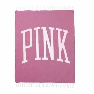 New Pink Victoria’s Secret Stadium Blanket Beach Throw Logo Tassels Fringe 60x50